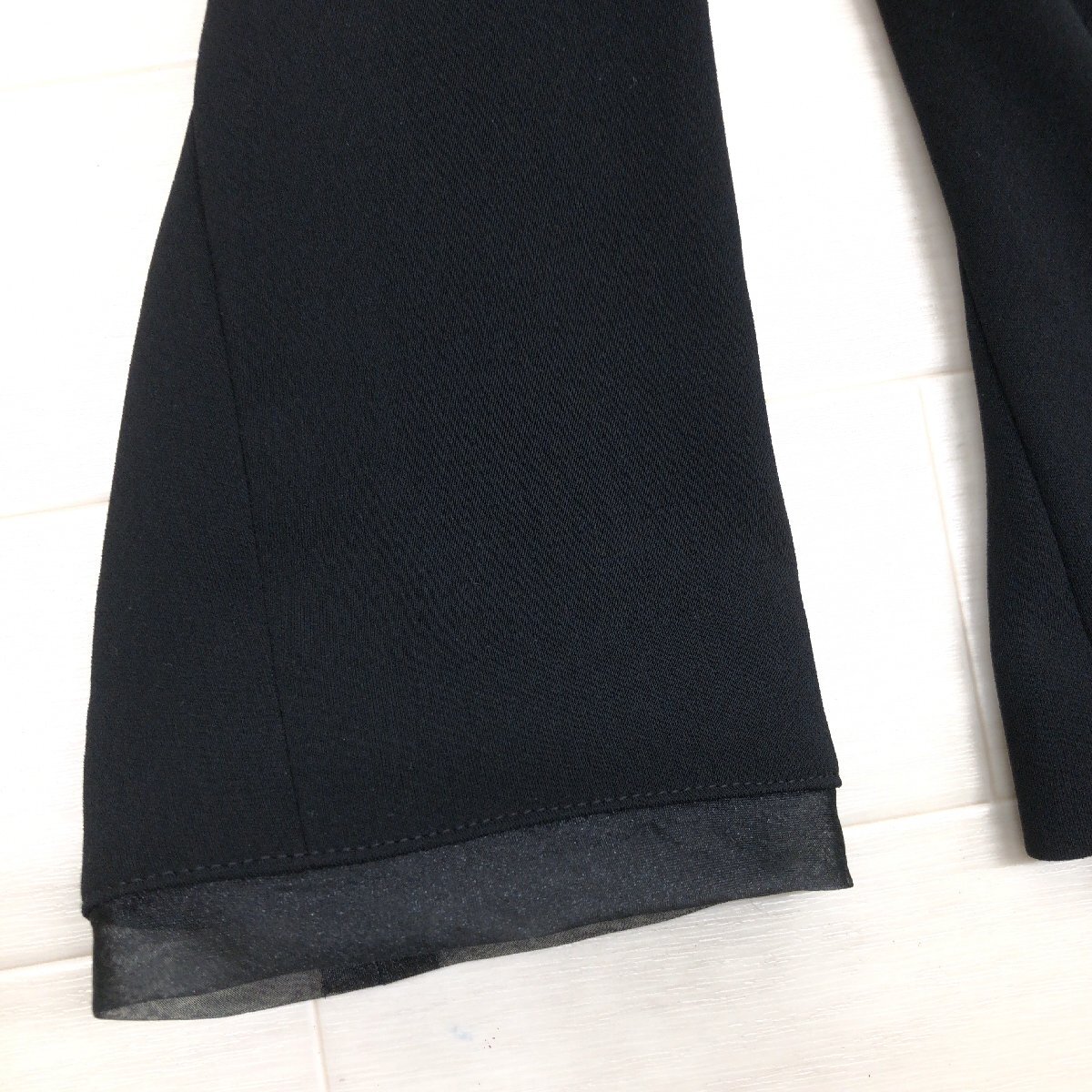 * beautiful goods Chamois car mi- frill jacket flare pants 2 point set 9(M)/40(L) black set sale ceremony suit made in Japan ji on commercial firm woman 