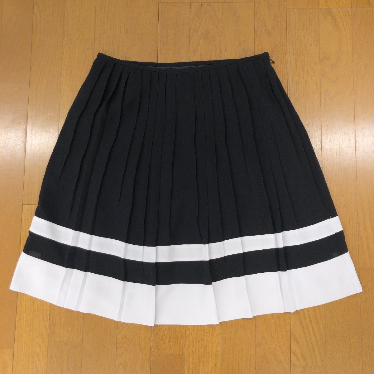 KUMIKYOKUk Miki .k Layered pleated skirt 6(2XL) w80 black black midi height 3L easy large chiffon skirt for women Kumikyoku 