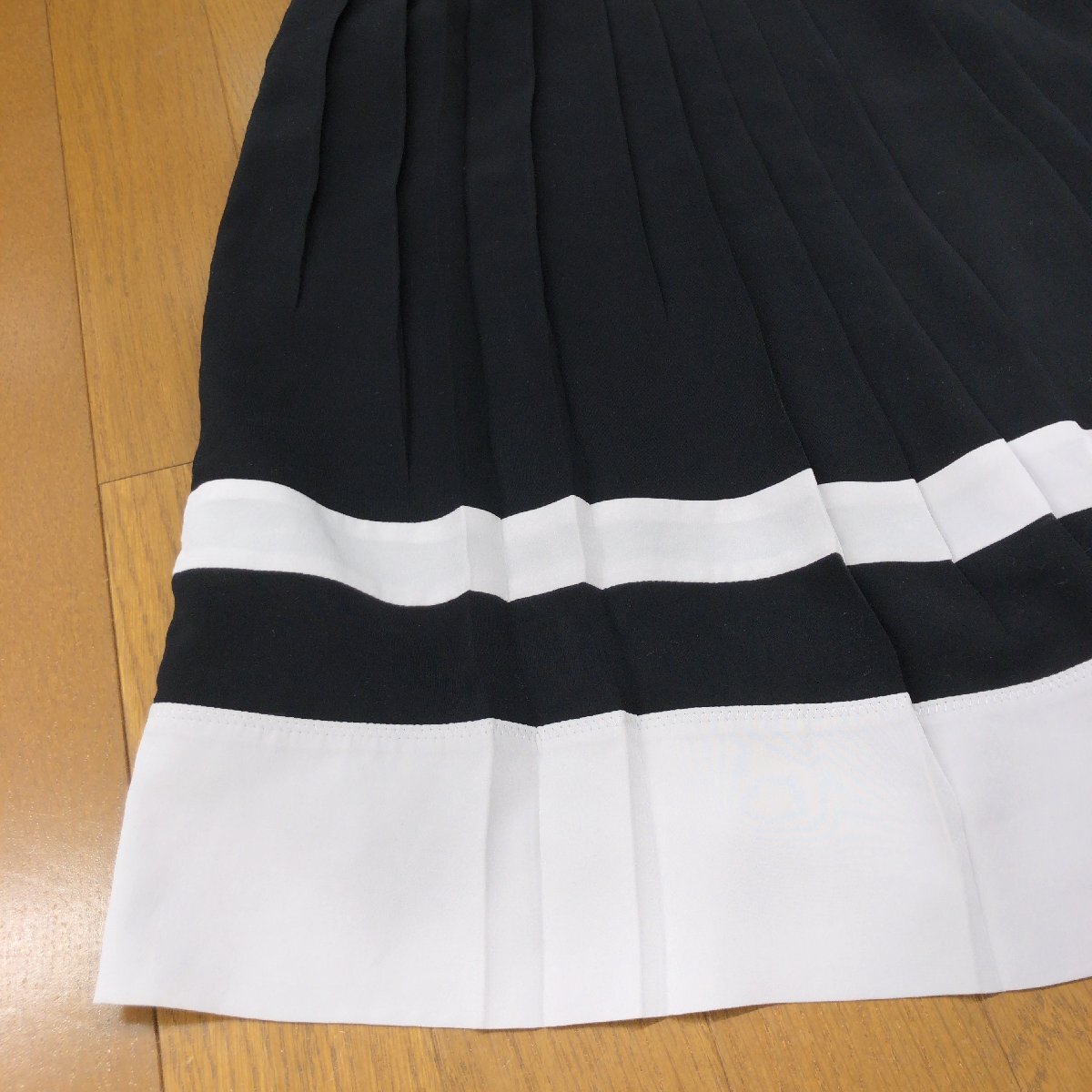 KUMIKYOKUk Miki .k Layered pleated skirt 6(2XL) w80 black black midi height 3L easy large chiffon skirt for women Kumikyoku 