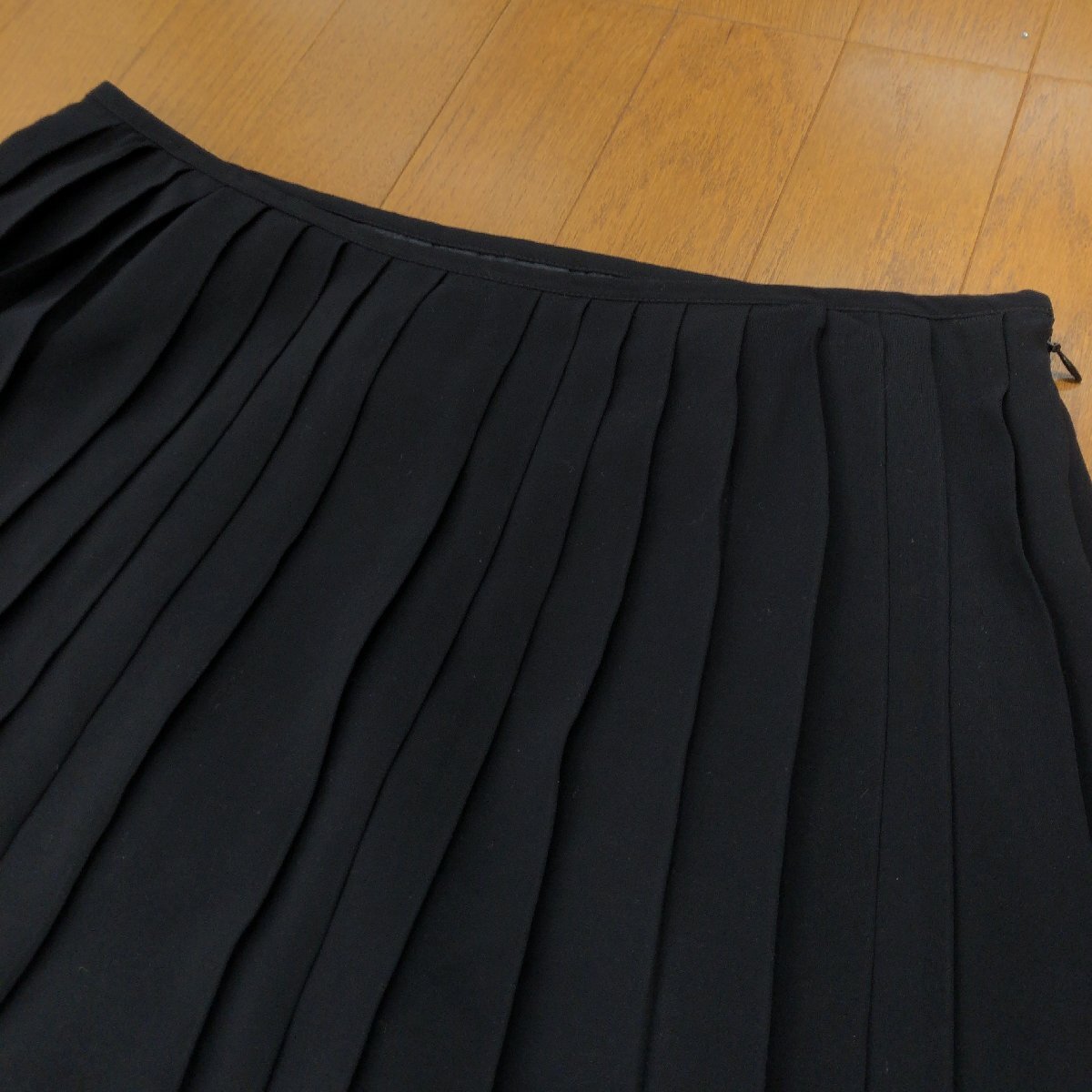 KUMIKYOKUk Miki .k Layered pleated skirt 6(2XL) w80 black black midi height 3L easy large chiffon skirt for women Kumikyoku 