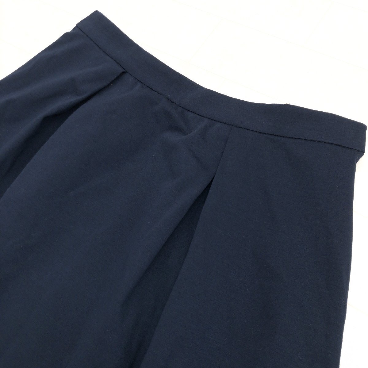 新品 KUMIKYOKU クミキョク コットン フレアスカート 2(M) w66 濃紺 ネイビー ミディ丈 国内正規品 レディース 女性用 組曲 未使用の画像4