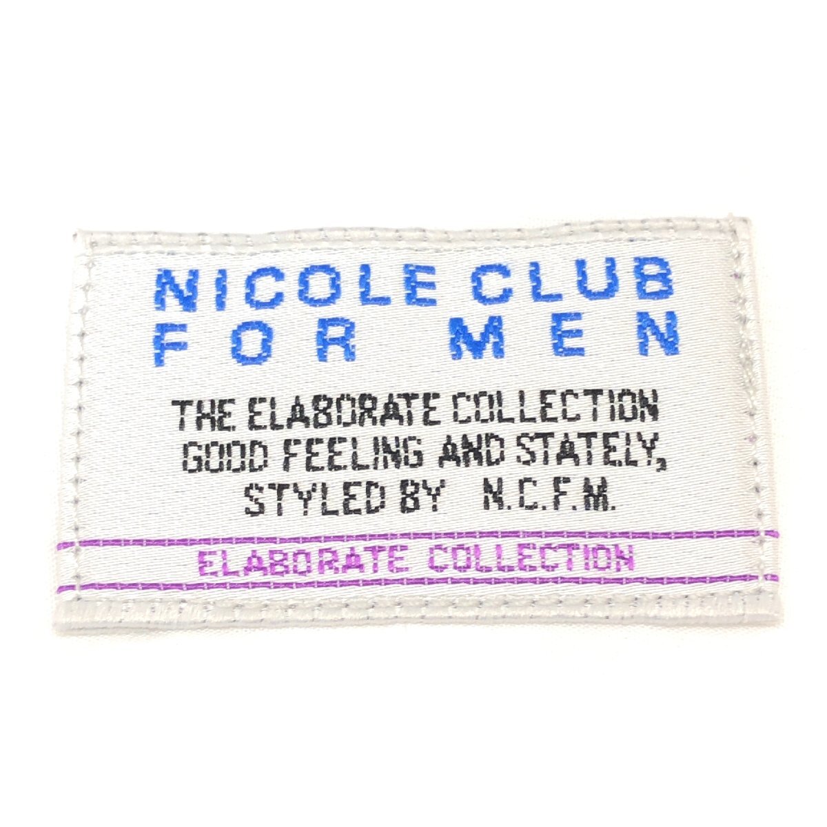 美品 NICOLE CLUB FOR MEN ニコル 吸水速乾 ドライ 襟ワイヤー オープンカラー シャツ 46(M) 白 ホワイト 七分袖 スキッパーカラー メンズ_画像3