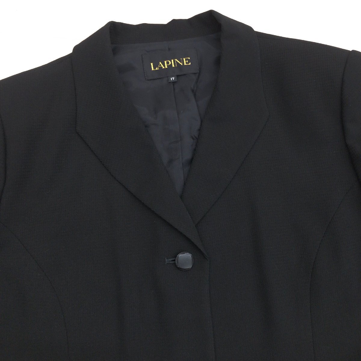 ●LAPINE ラピーヌ 3ピース フォーマルスーツ 上下セットアップ 17(3XL) 黒 ブラック ロングスカート ゆったり 大きいサイズ 4L 日本製_画像4