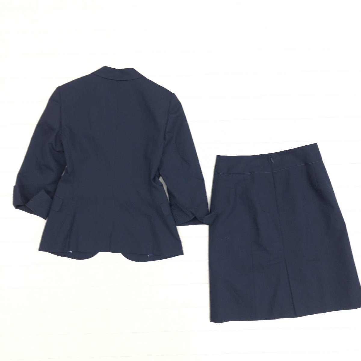 ●ORIHICA RHYME オリヒカ ウォッシャブル 1B スカートスーツ 7(S) 濃紺 ネイビー ジャケット 七分袖 春夏用 国内正規品 レディース 女性用の画像2