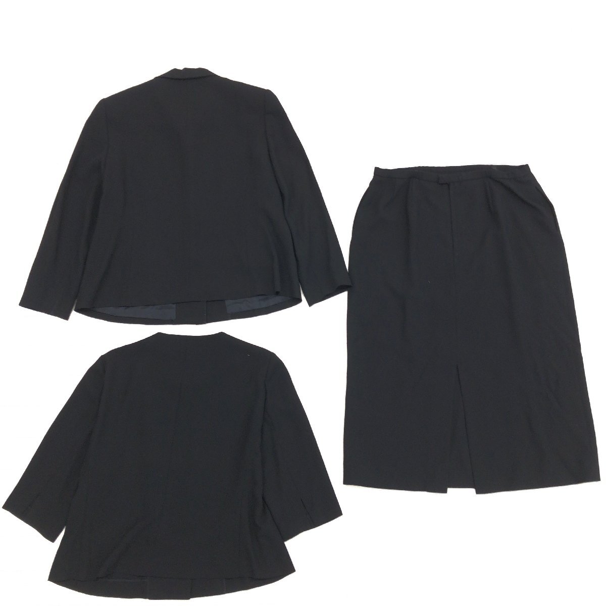 ●LAPINE ラピーヌ 3ピース フォーマルスーツ 上下セットアップ 17(3XL) 黒 ブラック ロングスカート ゆったり 大きいサイズ 4L 日本製_画像2