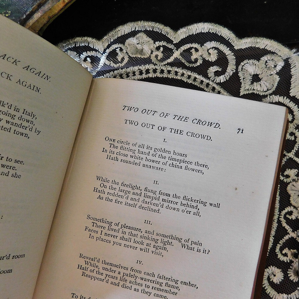 *゜+ 19世紀 ヴィクトリア時代の詩集 カフェオレ色の素敵な表紙付き 古書 アンティークブック ヴィンテージ本 洋書 イギリス 英国の画像8