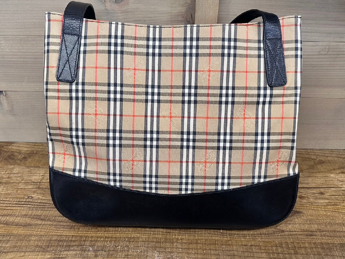 BURBERRY[バーバリー]トートバッグ ショルダー ノバチェック キャンバス×レザー 中古品の画像3