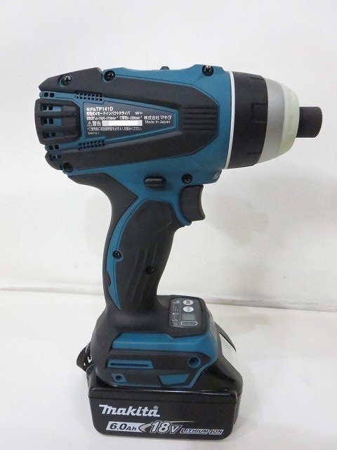 makita [マキタ] 充電式4モード インパクトドライバ [TP141D] 18V 6.0Ah コードレス マキタブルー DIY 充電11回 工具 /中古品 V16.0 4855の画像3