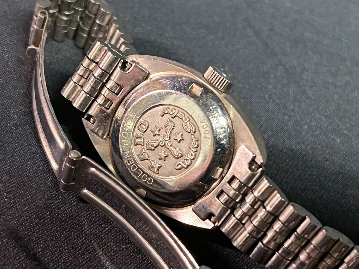 RADO golden horseラドー ゴールデンホース ラウンド アイボリー文字盤 デイト 手巻き メンズ腕時計 の画像6