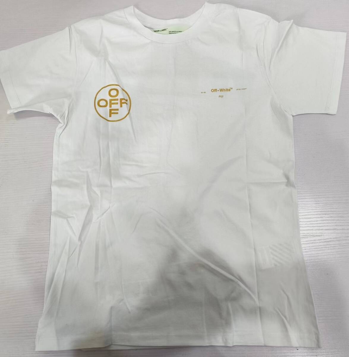オフホワイト100％本物 OFF-WHITE Tシャツ サイズS MADE IN PORTUGAL ラバータグ有の画像1