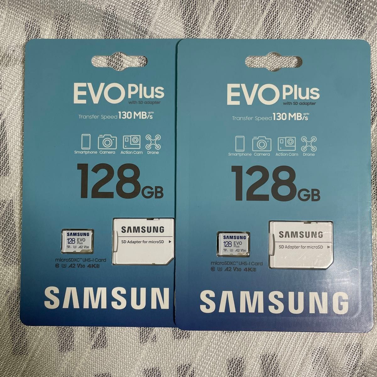 未使用新品 ２枚セット SAMSUNG マイクロSDカード 128GB EVO Plus UHS-I サムスン microSDXC