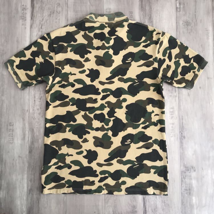 1st camo yellow ポロシャツ Lサイズ a bathing ape bape エイプ ベイプ アベイシングエイプ 迷彩 polo shirt_画像4