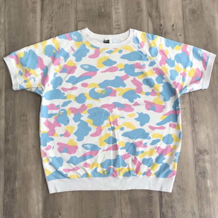 マルチカモ 半袖 スウェット M a bathing ape bape multi camo cotton candy camo エイプ ベイプ アベイシングエイプ トレーナー kanye_画像1