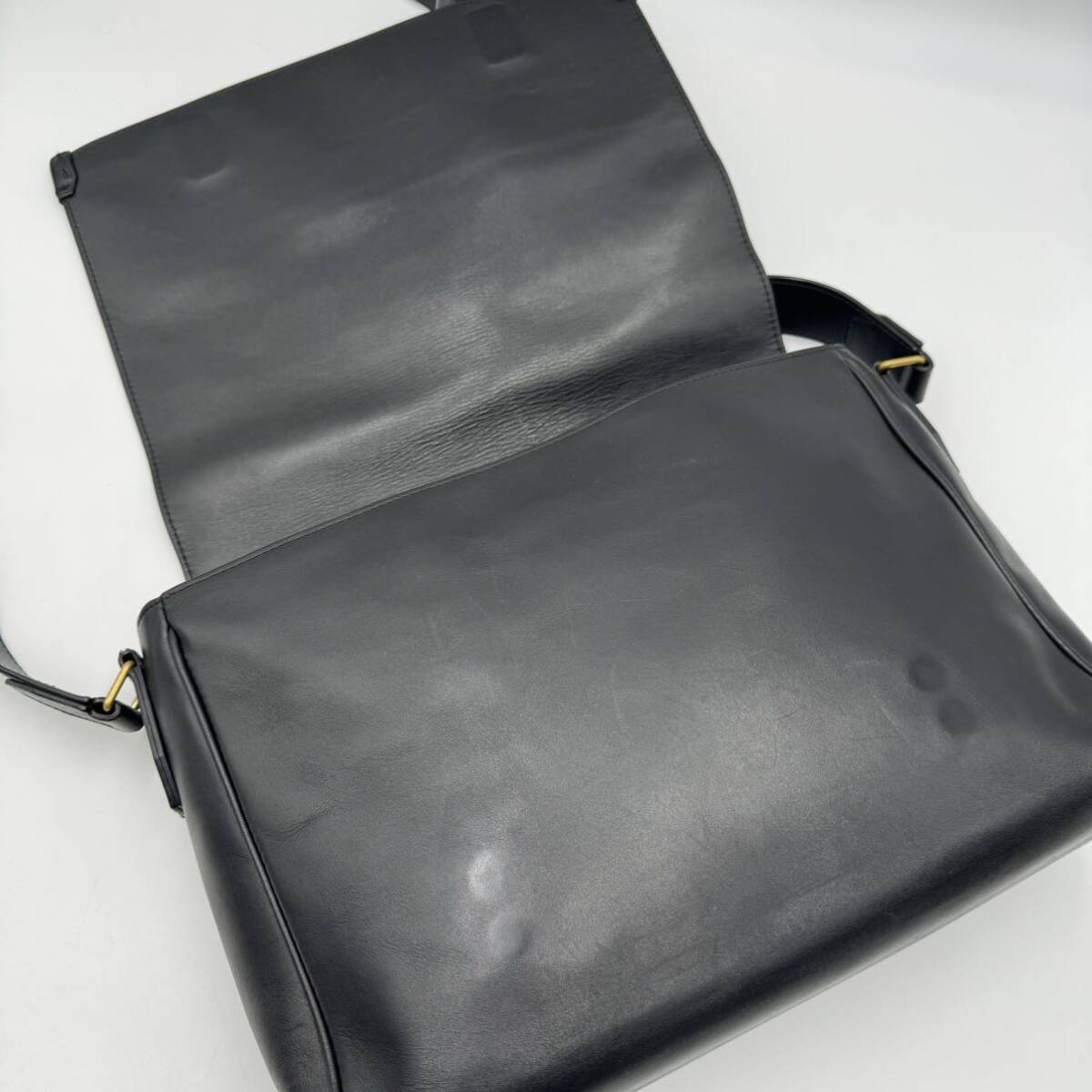 1 jpy ~[ present / ultimate beautiful goods ] regular price approximately 50 ten thousand jpy dunhill Dunhill Duke men's shoulder bag A4mesenja- business leather black black 