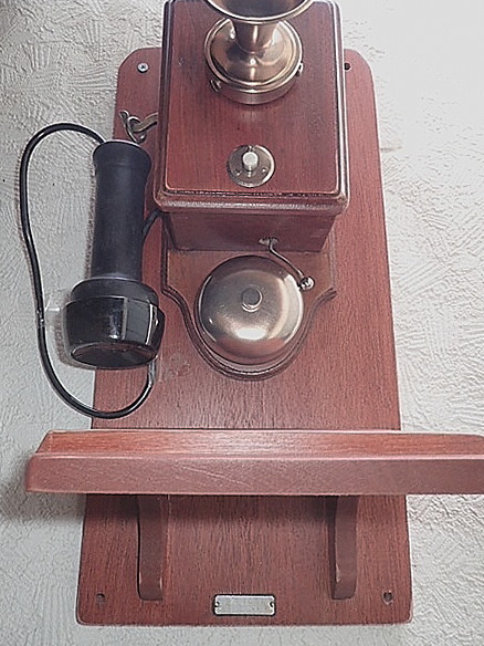  Showa Retro former times telephone wall hanging telephone machine antique * objet d'art * interior decoration 