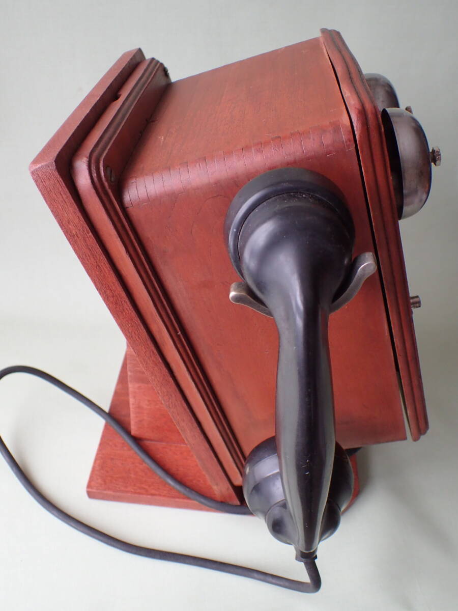 昭和レトロ 磁石式壁掛電話機 　昭和30年　㈱中与通信機　ベル （電鈴）が鳴ります　アンティーク・オブジェ・室内飾り_画像7