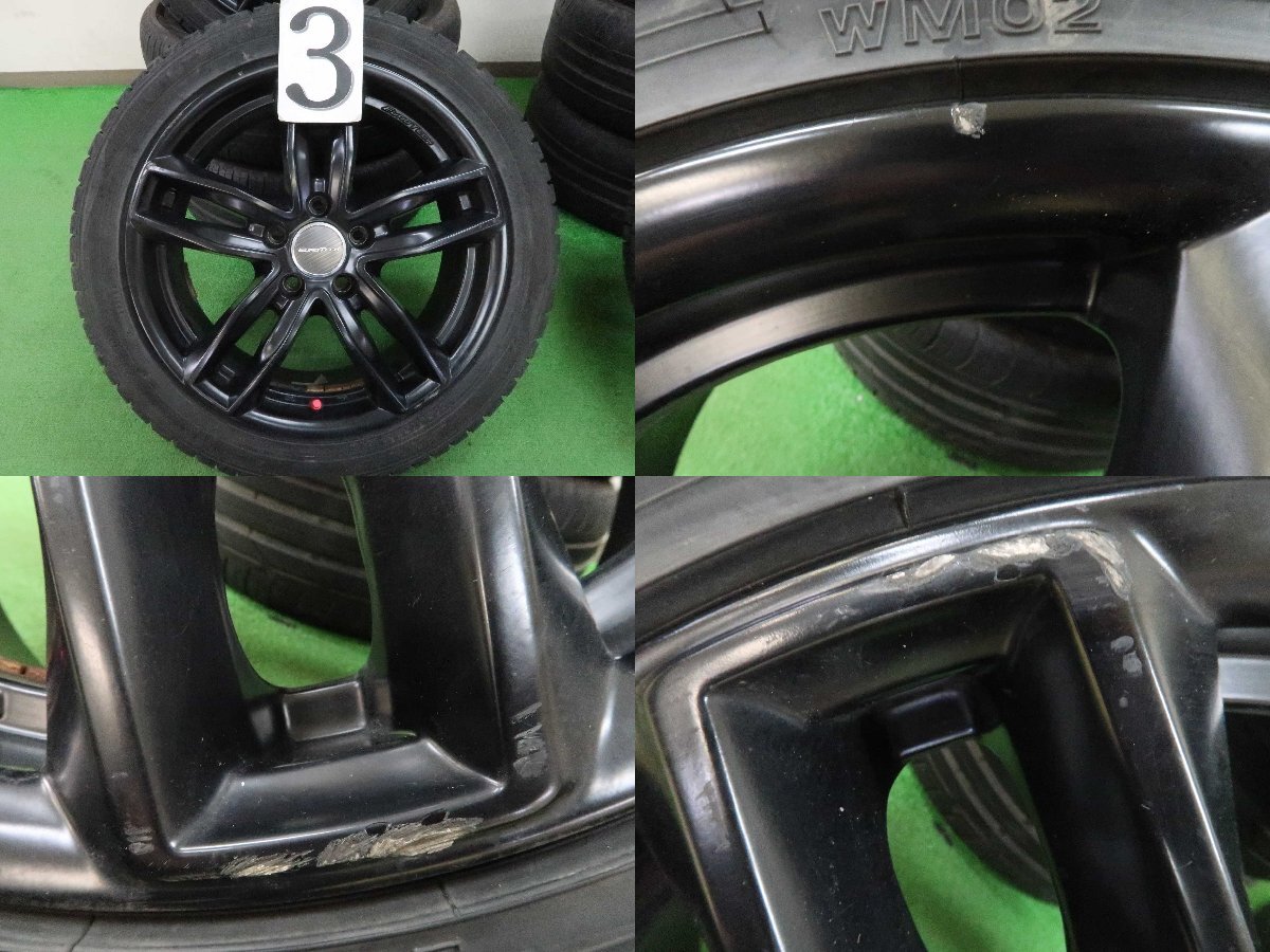 4本 ユーロテック 17インチ 7.5J +50 5H PCD112 スタッドレス ダンロップ ウインターマックス WM02 225/45R17 VW ゴルフ アウディ A3 8V 8P