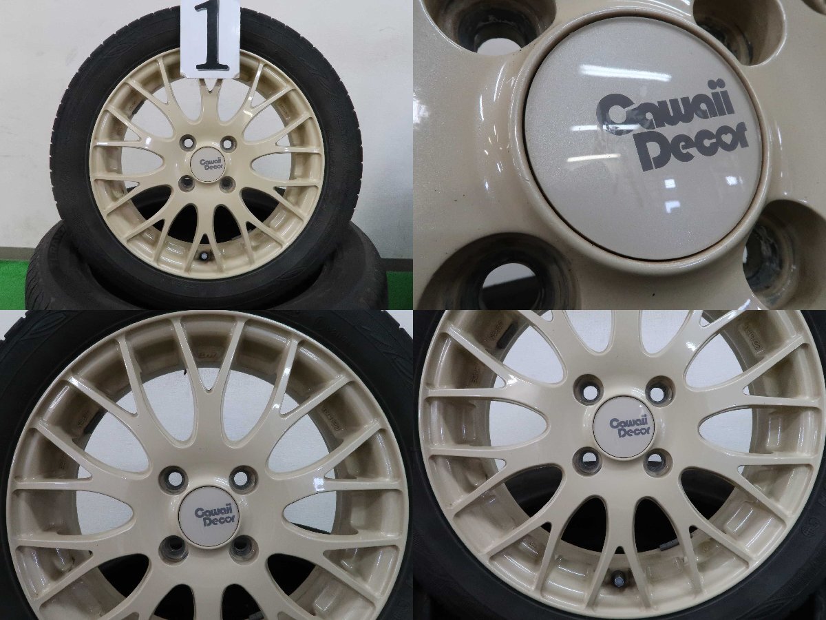 4本 Cawaii Decor 15インチ ラジアル DUNLOP エナセーブ EC300+ 165/60R15 ハスラー ソリオ デリカD2 キャストアクティバ カワイイデコル_商品の直接の引渡しは対応できかねます。