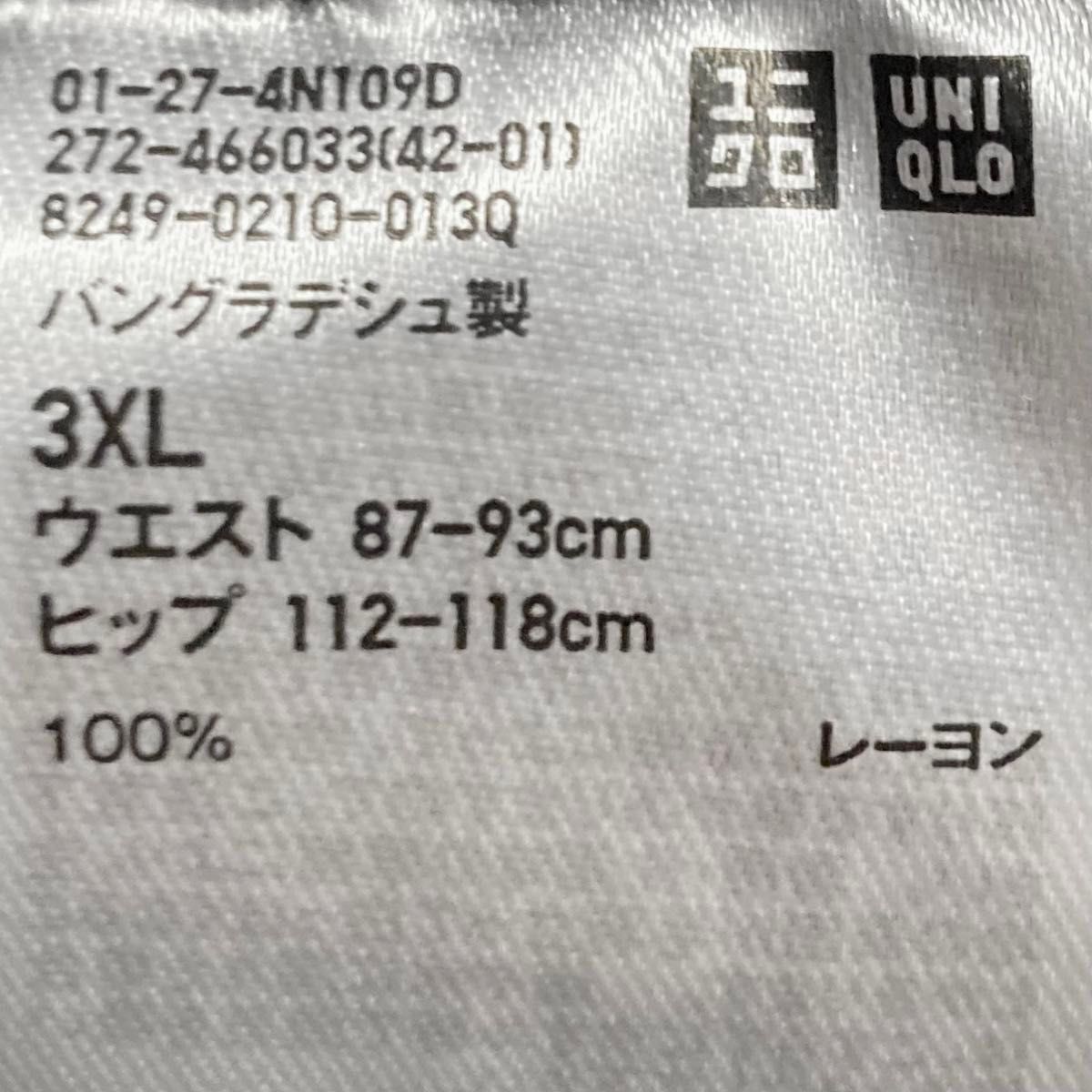 3XL ブラック レーヨンリラコ ユニクロ 2024 UNIQLO Black 黒