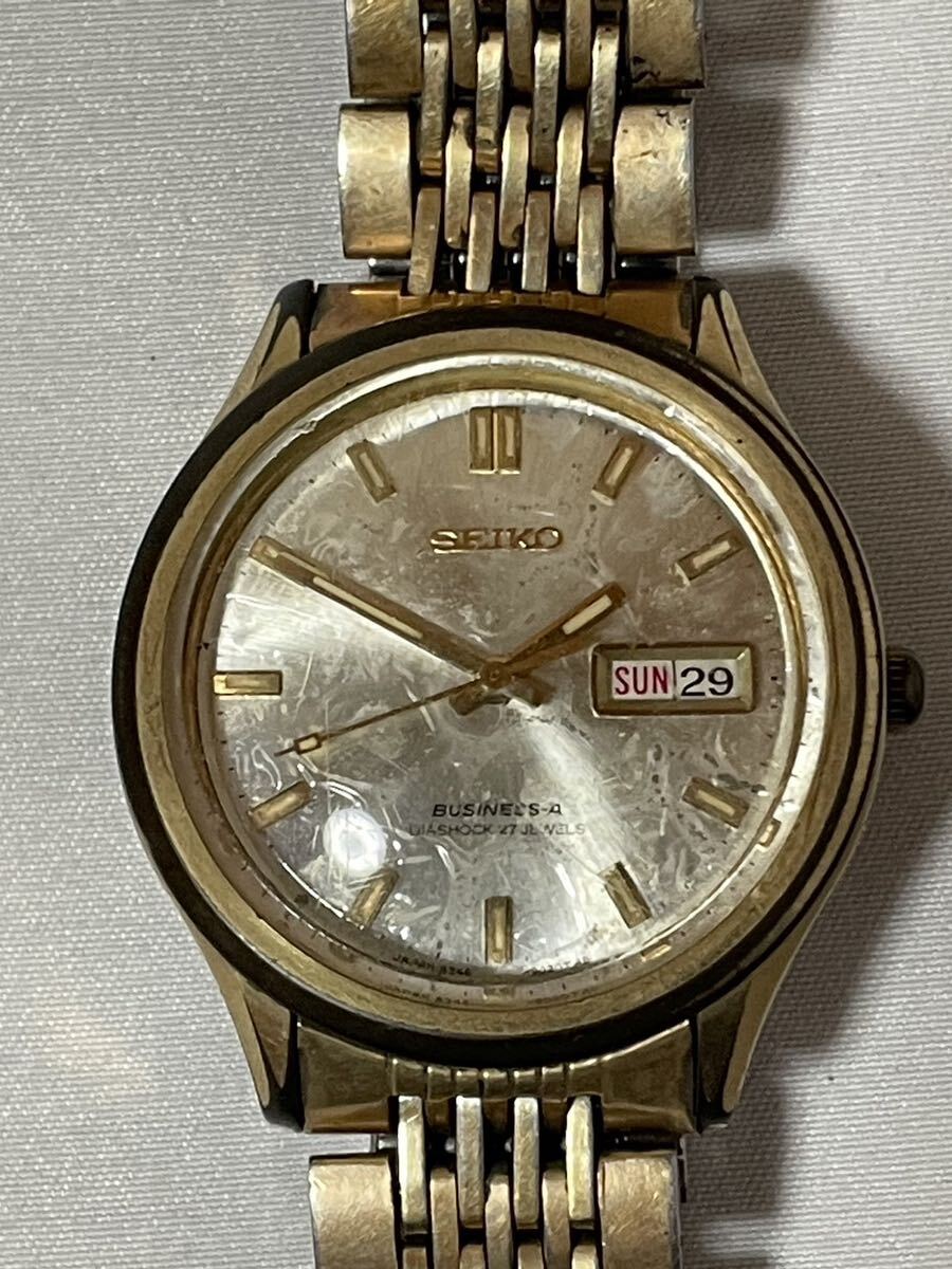 SEIKO BUSINESS-A 27石 デイト 8346-9000 自動巻 稼働品 セイコー 腕時計の画像1