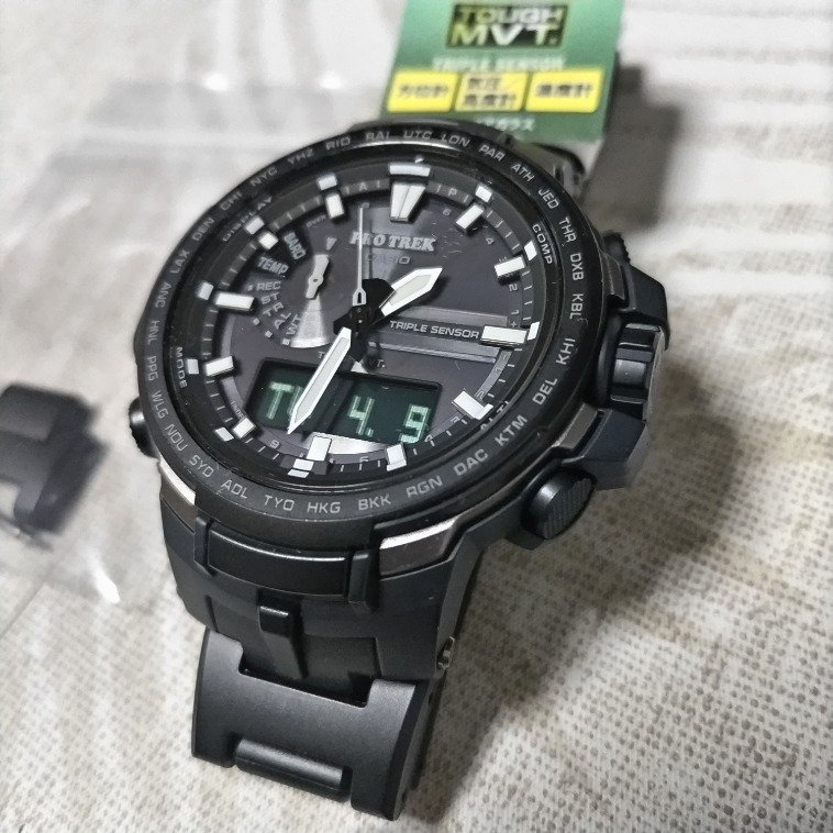 美品 CASIO PROTREK/プロトレック コンビネーションライン（PRW-6100YT-1JF）マルチバンド6 フィールドコンポジットバンドの画像2