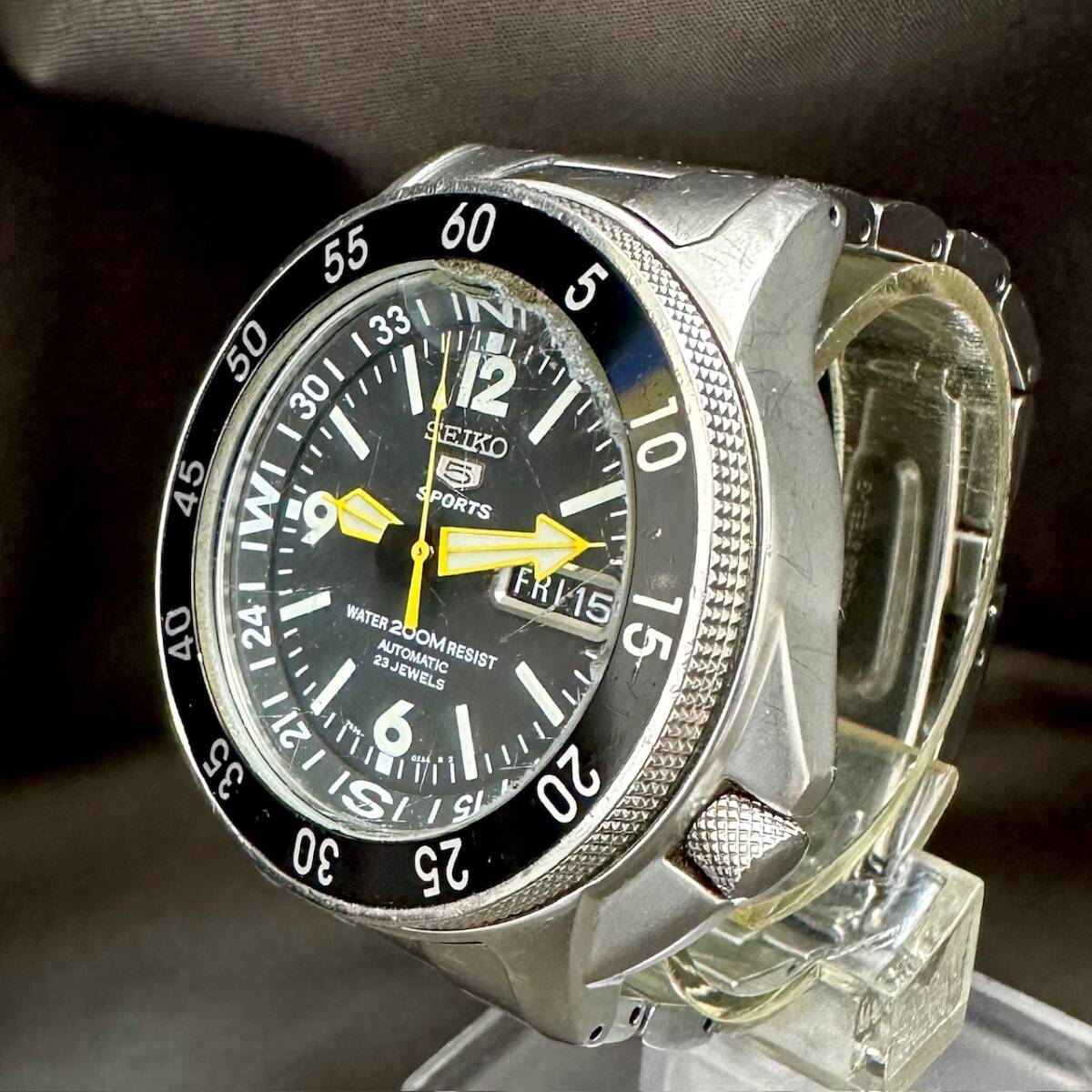 ◆SEIKO セイコー 5SPORTS 5スポーツ 7S36-01E0 SS 自動巻き ダイバー メンズ腕時計 稼働品の画像2