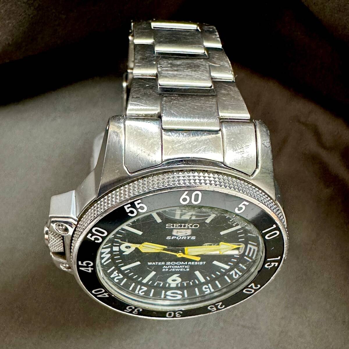 ◆SEIKO セイコー 5SPORTS 5スポーツ 7S36-01E0 SS 自動巻き ダイバー メンズ腕時計 稼働品の画像4