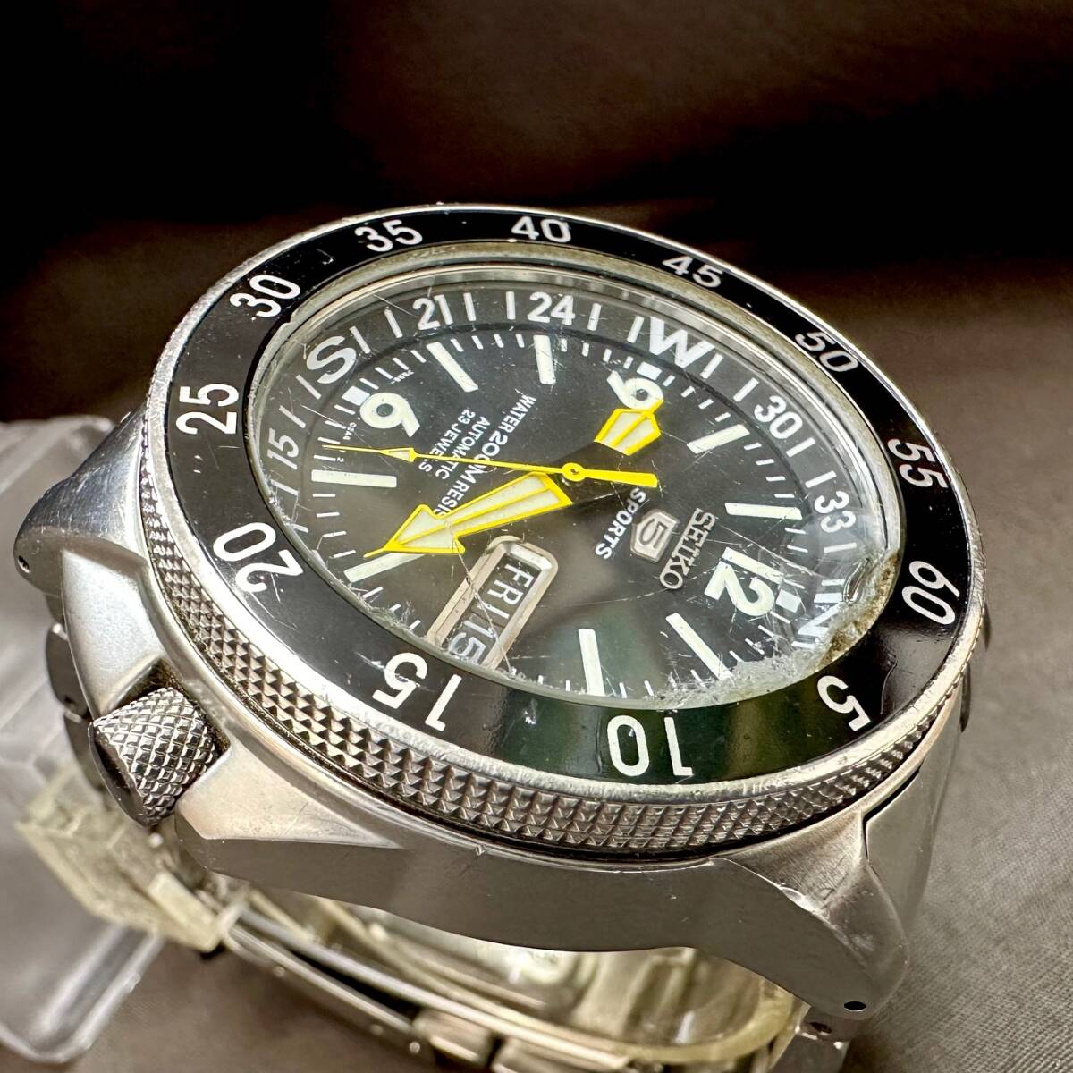 ◆SEIKO セイコー 5SPORTS 5スポーツ 7S36-01E0 SS 自動巻き ダイバー メンズ腕時計 稼働品の画像7