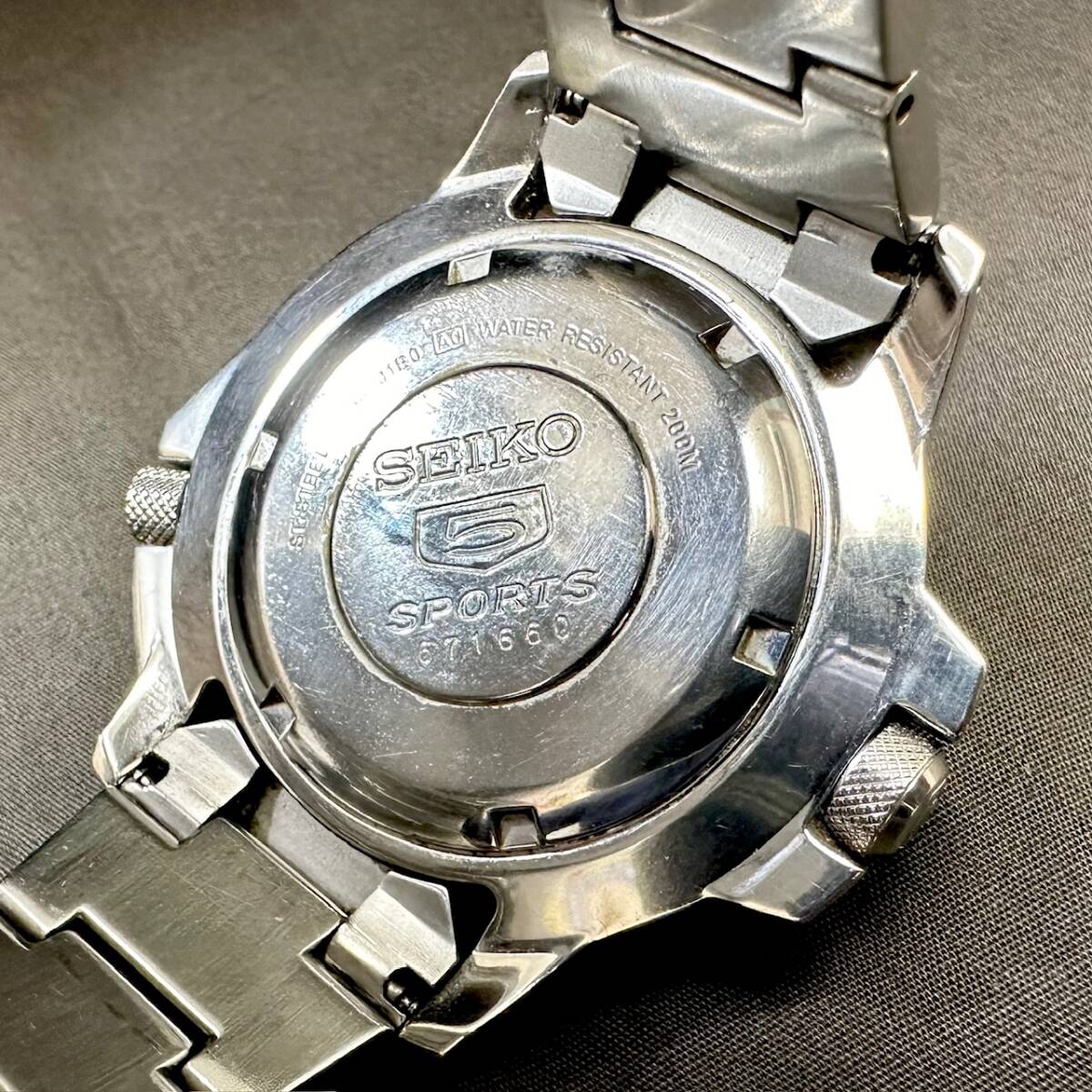 ◆SEIKO セイコー 5SPORTS 5スポーツ 7S36-01E0 SS 自動巻き ダイバー メンズ腕時計 稼働品の画像10