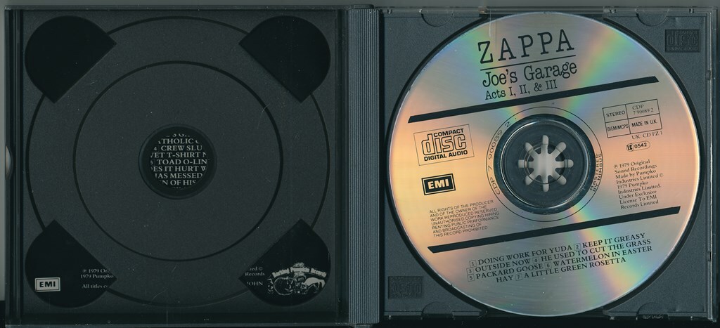 フランク・ザッパ / FRANK ZAPPA / JOE'S GARAGE ACTS I, II & III /UK盤/中古2CD!!69548/C_画像3