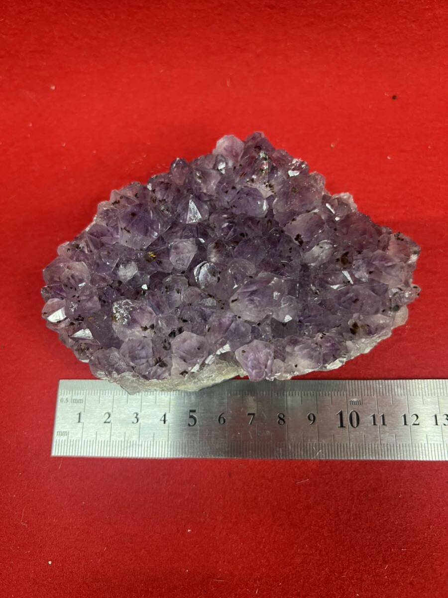 アメジスト　クラスター　珍しい内包物が沢山　amethyst 原石 天然石 パワーストーン 約550g_画像7