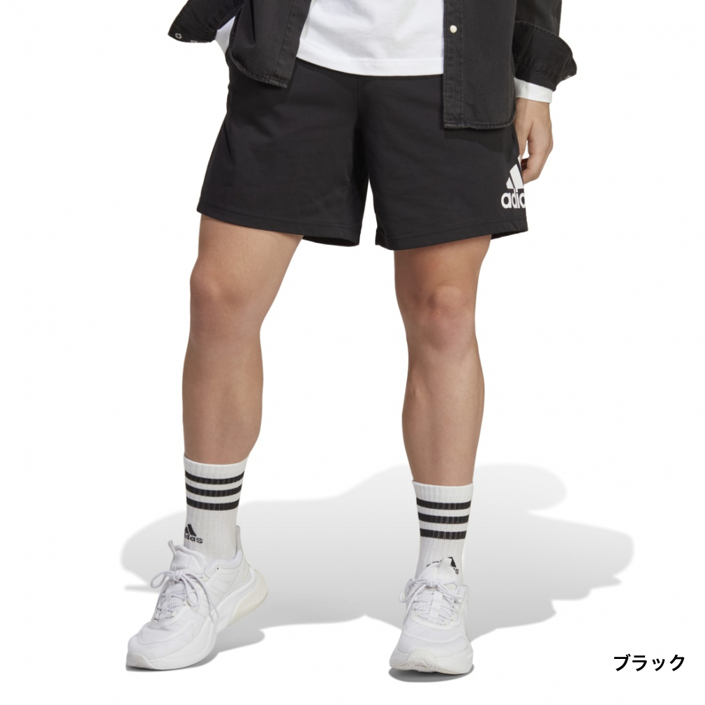 2XL/黒/新品/adidas アディダス/メンズ 薄手 ハーフパンツ エッセンシャルズ ロゴショーツ XXL 3L エアロレディ 大きいサイズ 春夏用_モデル着用画像ご参考までに。