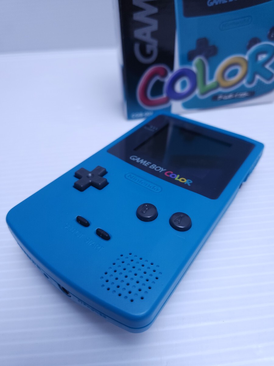 極美品 /動作品 任天堂 ニンテンドー Nintendo　GAMEBOYCOLOR ゲームボーイカラー グリーン CGB-001 携帯ゲーム レトロ 希少品 箱付(H-214)_画像5