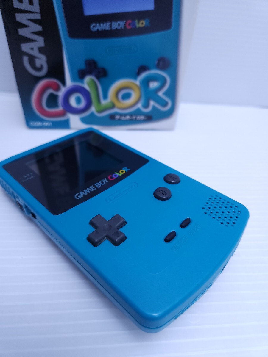 美品 /動作品 任天堂 ニンテンドー Nintendo GAMEBOYCOLOR ゲームボーイカラー グリーン CGB-001 携帯ゲーム レトロ 希少品 箱付(H-272)の画像4