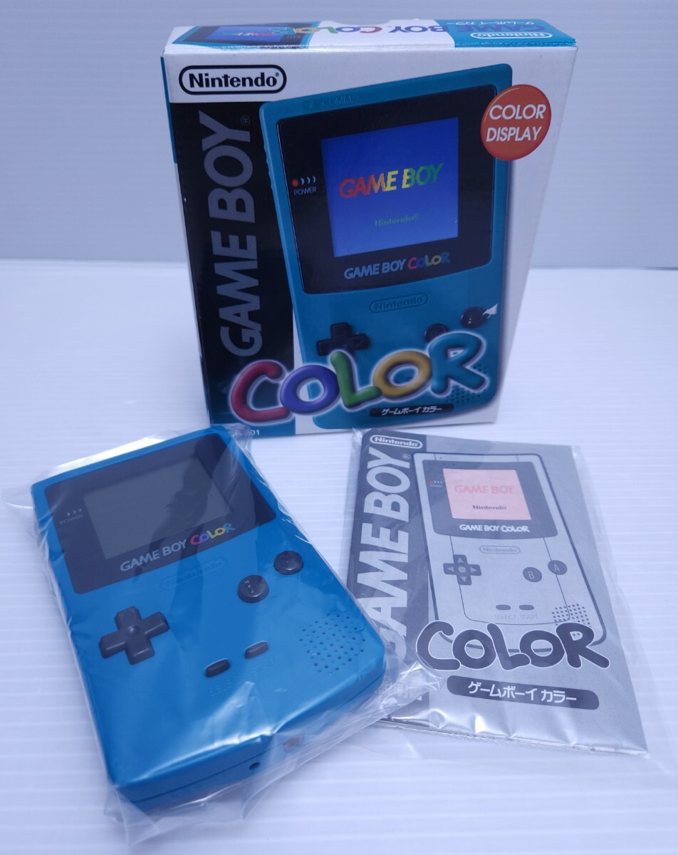 極美品 /動作品 任天堂 ニンテンドー Nintendo　GAMEBOYCOLOR ゲームボーイカラー グリーン CGB-001 携帯ゲーム レトロ 希少品 箱付(H-214)_画像7