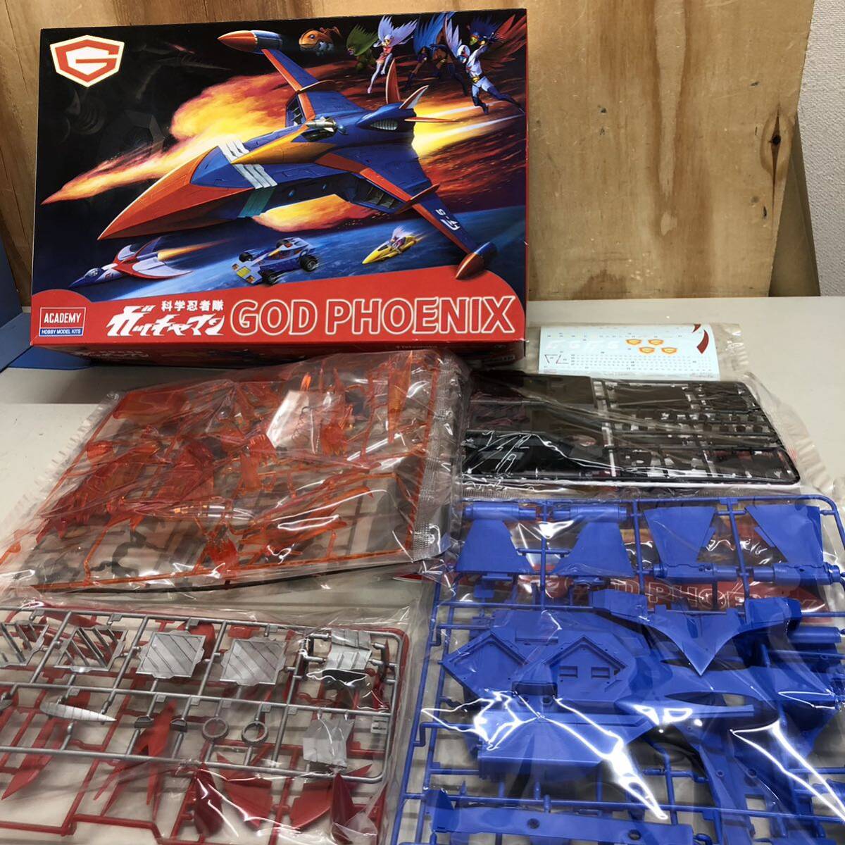 ③ ACADEMY Science Ninja Team Gatchaman GOD PHOENIX not yet constructed not yet inspection goods plastic model red temi- anime Gatchaman 