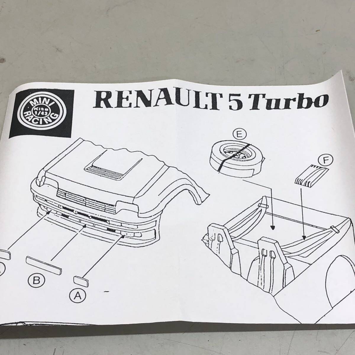 12 MINI RACING RENAULT 5 Turbo ガレージキット 現状品 レーシングカー kit_画像3