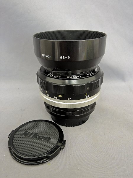 Nikon Auto 55ｍｍ f1.2 ニコン NIKKOR-S・C フード HS-9　(50mm f1.4用） MFレンズ 大口径 中古品　_画像2