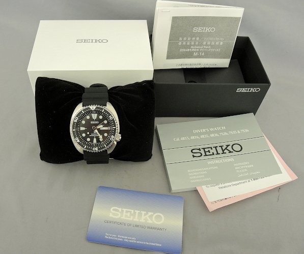 ① SEIKO PROSPEX SRPE93 DIVER'S 200m AUTOMATIC MADE IN JAPAN セイコー ダイバー 日本製 4R36 海外モデル 中古美品 英語／スペイン語_画像3