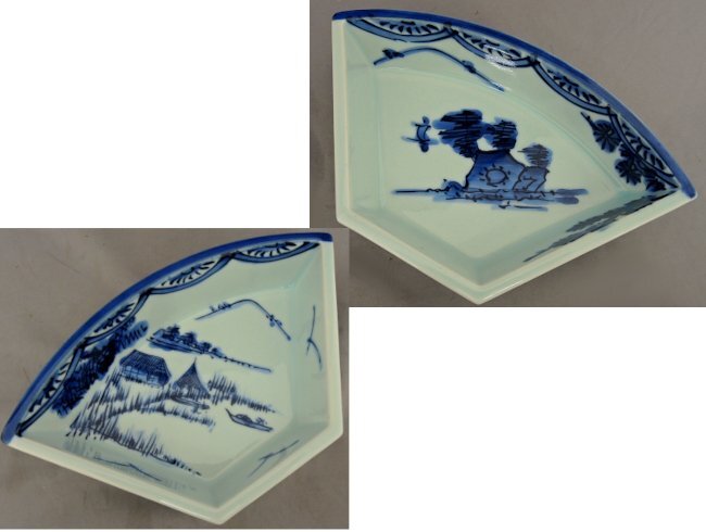 有田焼 勝右衛門 オードブルセット 染付山水絵 吾唯足知 皿 ARITA WARE made in Japan Japanese crafts　中古美品_画像7