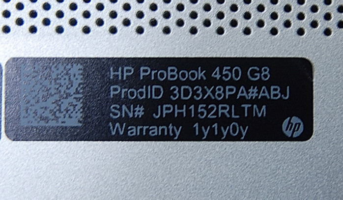 HP ProBook 450 G8 Intel Corei5-1135G7 2.40GHz RAM 16GB ストレージ SSD256GB 15.6inch (ジャンク) の画像3