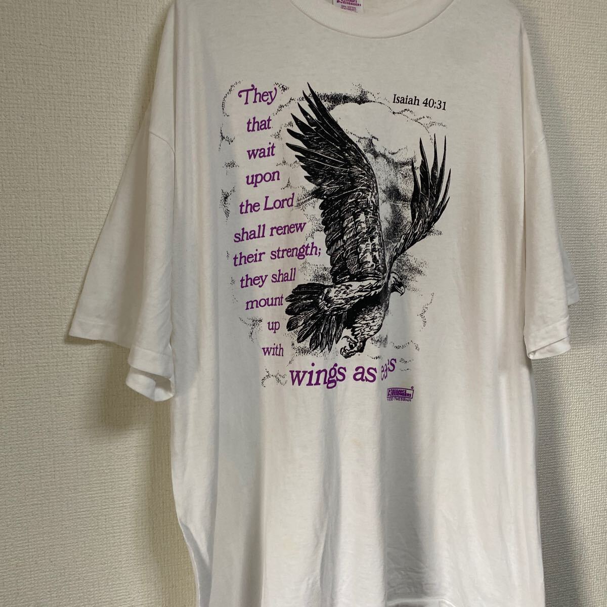 90s USA製 ヴィンテージ ビンテージ Tシャツ tee アメリカ製 古着 オールド メッセージ イーグル アメカジ ストリート バンド ロックの画像7