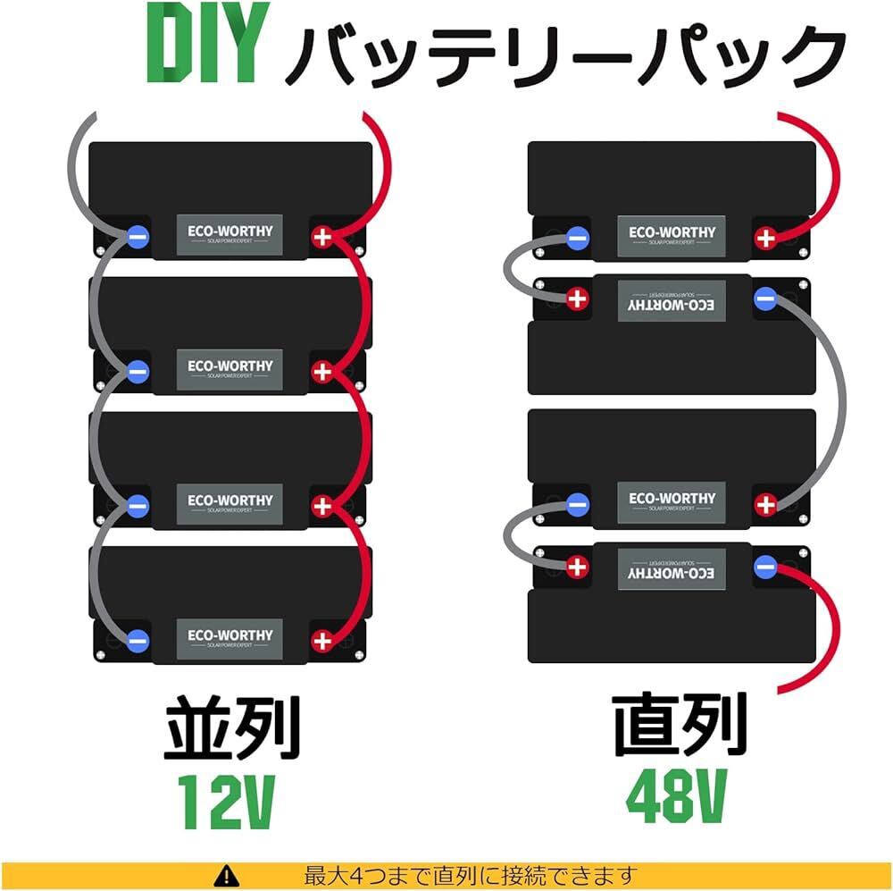 ECO-WORTHY リチウムイオンバッテリー 12V 30AH 284Wh バッテリー リン酸鉄 リチウム電池 lifepo4 ディープサイクル 3000回 BMS保護 RVの画像5