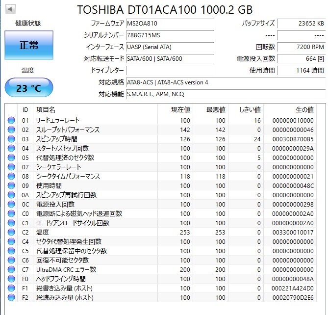 【正常判定】【2個セット】 HDD 3.5インチ 1TB ハードディスク パソコン_画像2