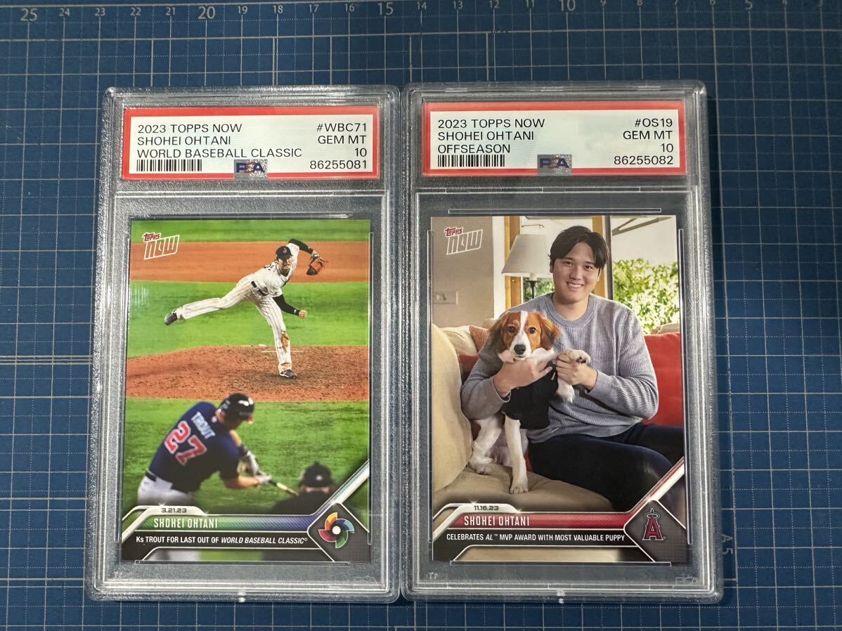 2023 大谷　翔平 Shohei Ohtani Topps Now WBC #WBC71 & Offseason #OS19 PSA 10 Gem Mint ２枚セット　決勝戦　デコピン_画像1