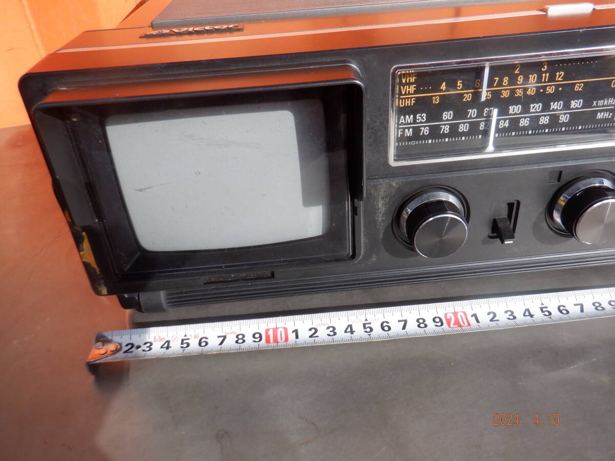 Victor ビクター カラーテレビ 送料1600円 ラジカセ CX-50 カラーテレビ付ラジカセ 70年代 昭和レトロ ラジオカセット の画像2