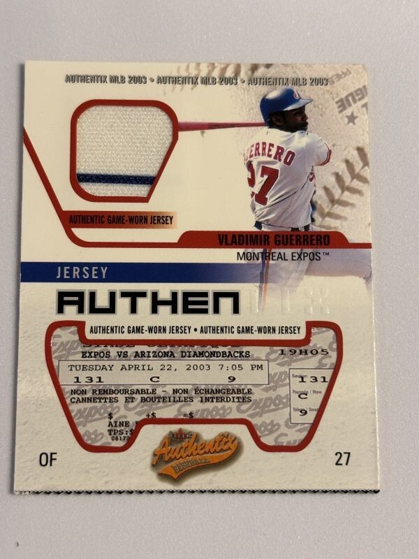 2003 FLEER BASEBALL Vladimir Guerrero Relicの画像1