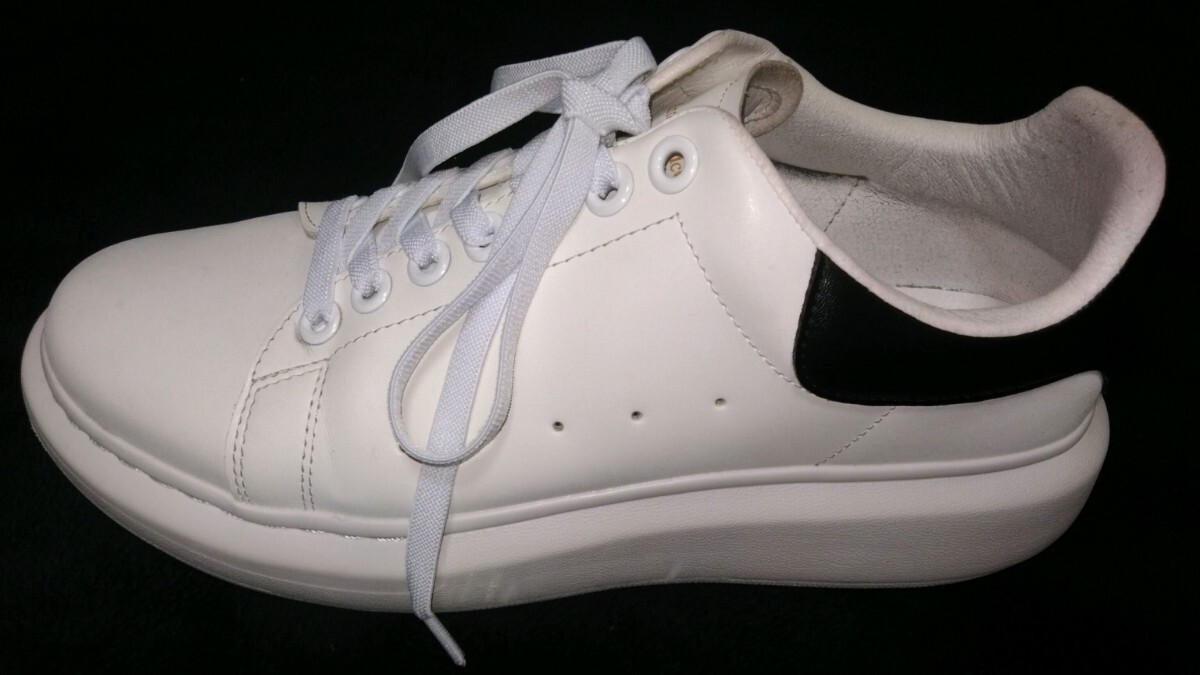 Antonio (Alexander) McQueen Mens オーバーサイズド スニーカー レザー 27.5cm White/Navy 箱なし(詳しくは商品説明をお読みください)_画像8