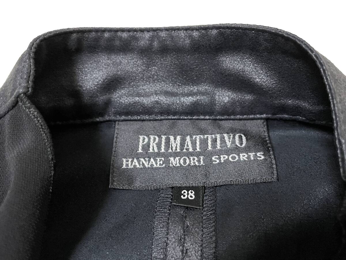 定価3万 PRIMATTIVO プリマティーボ HANAE MORI SPORTS ハナエモリ スエード 切替 ジャケット 黒 ブラック レディース 38 の画像3