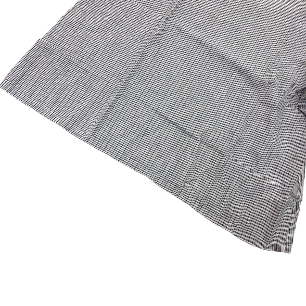 NS128① 日本製 L'EQUIPE レキップ 半袖Tシャツ トップス Tシャツ シャツ カットソー 綿混 麻混 レディース 38 ストライプ_画像3